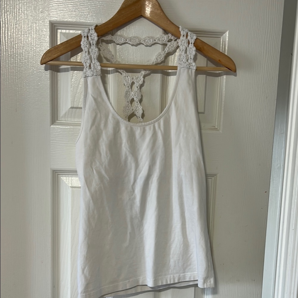 White Lace Strap Women's Top
